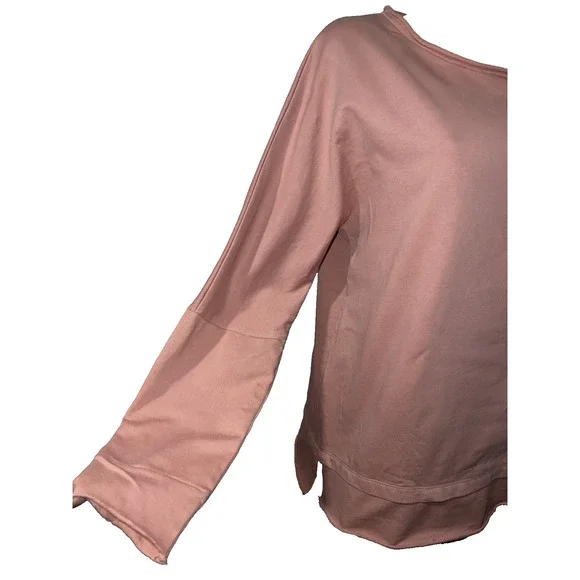 SOFT SURROUNDINGS Top Size L Rose Dawn Raw Edge Trim Relaxed Caprice Tunic 2BQ15 - Picture 3 of 9